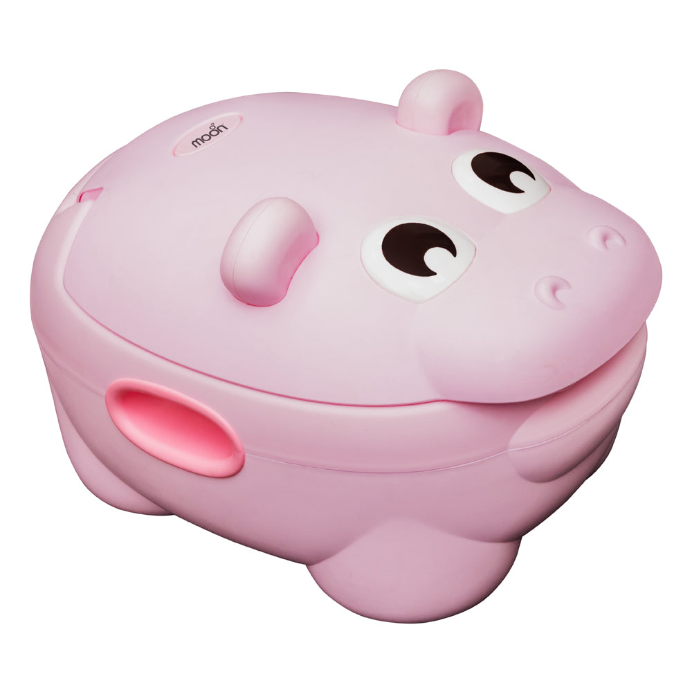 MOON™ Baby Hippo Potty with PU Cushion - Pink - Comfortable and Portable Potty Trainer for Toddlers