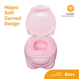 MOON™ Baby Hippo Potty with PU Cushion - Pink - Comfortable and Portable Potty Trainer for Toddlers