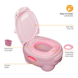 MOON™ Baby Hippo Potty with PU Cushion - Pink - Comfortable and Portable Potty Trainer for Toddlers