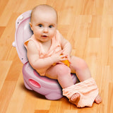MOON™ Baby Hippo Potty with PU Cushion - Pink - Comfortable and Portable Potty Trainer for Toddlers