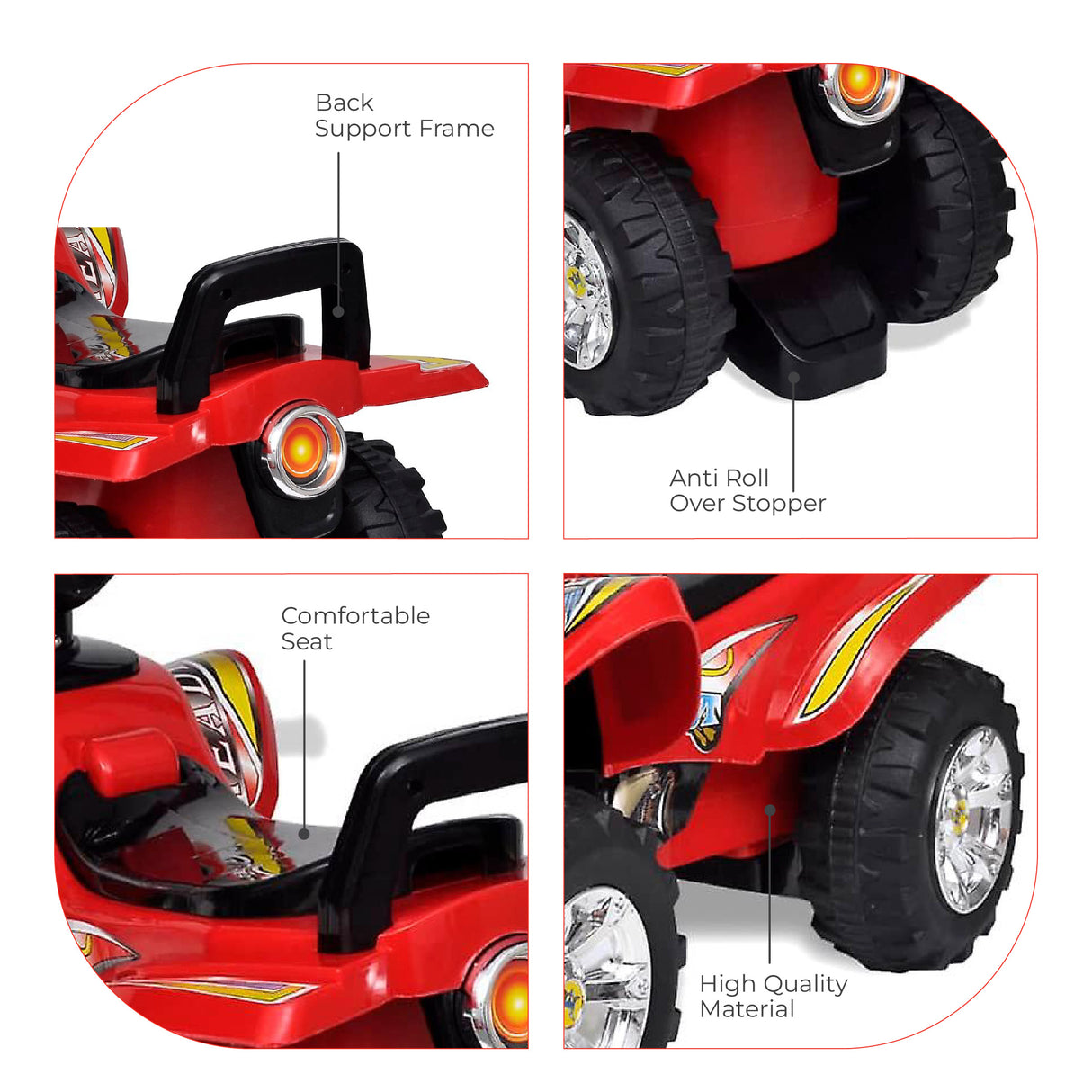 MOON™ Blaze ATV Quad Bike For Kids - Red