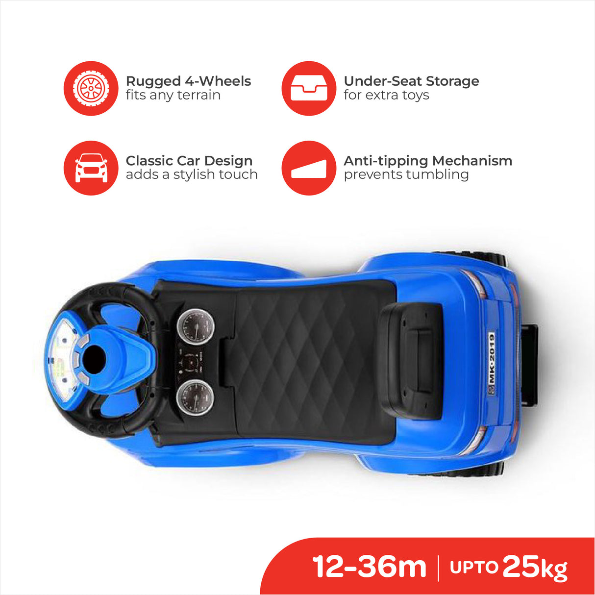 MOON™ Zippy Aufsitz-Sportauto, Blau
