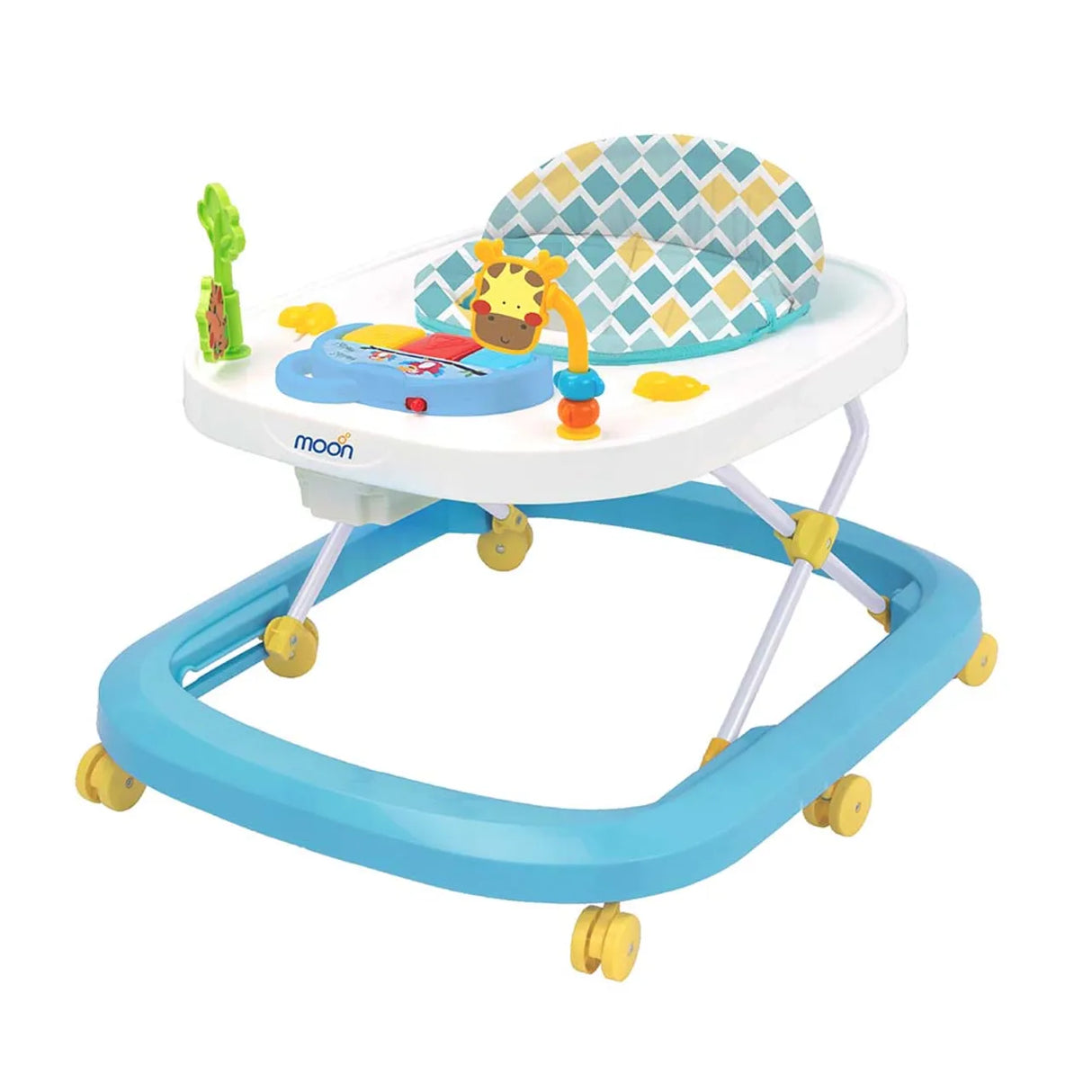 MOON™ Drive With Music Baby Walker - Walking Trainer - Adjustable - Incl. Play and Music Sheet - Blue Forest