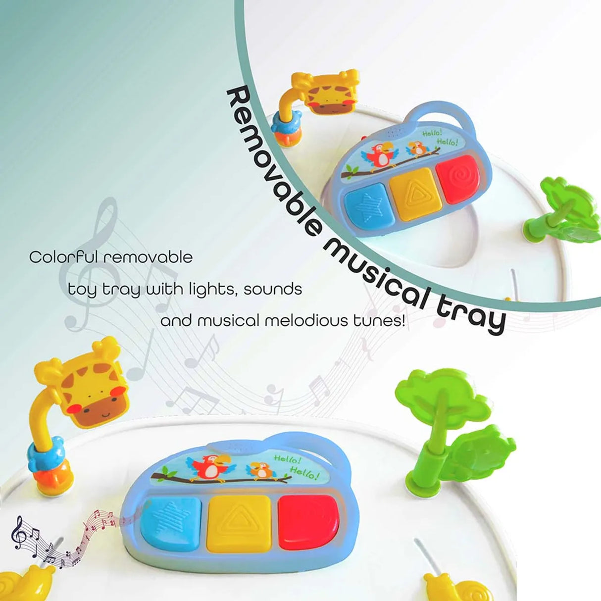 MOON™ Drive With Music Baby Walker - Walking Trainer - Adjustable - Incl. Play and Music Sheet - Blue Forest