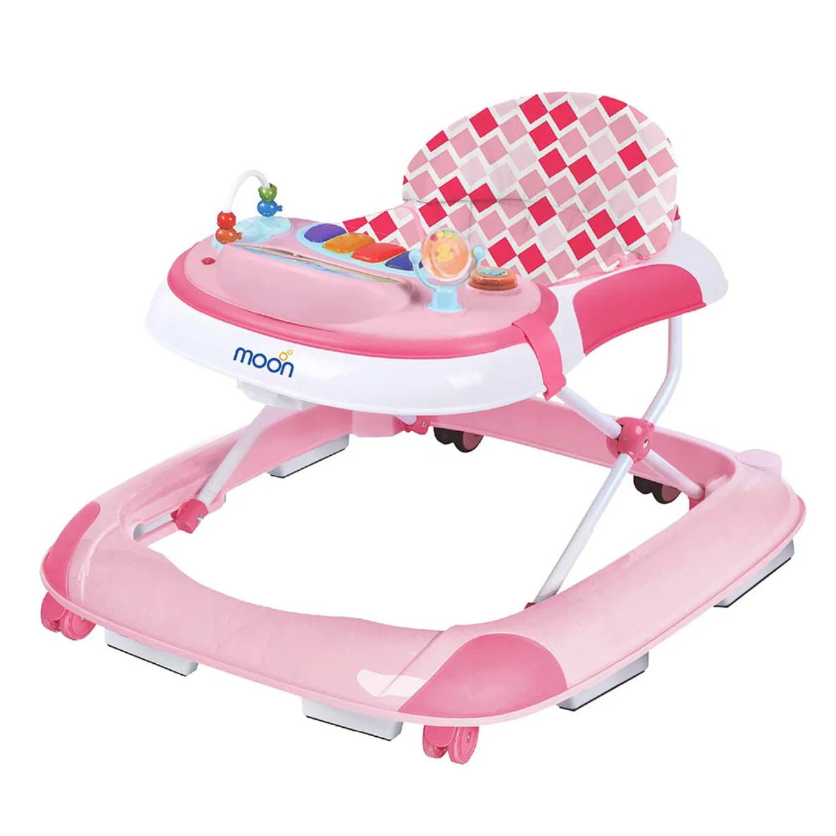 MOON™ Pace Baby Walker - Walking Trainer - Adjustable - Incl. Play and Music Sheet - Pink