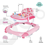 MOON™ Pace Baby Walker - Walking Trainer - Adjustable - Incl. Play and Music Sheet - Pink
