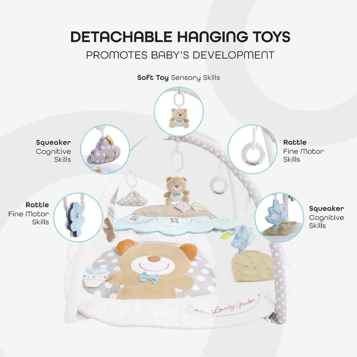 MOON™ Perky - Play Mat - Teapot Bear - Removable Arches - Activity Mat