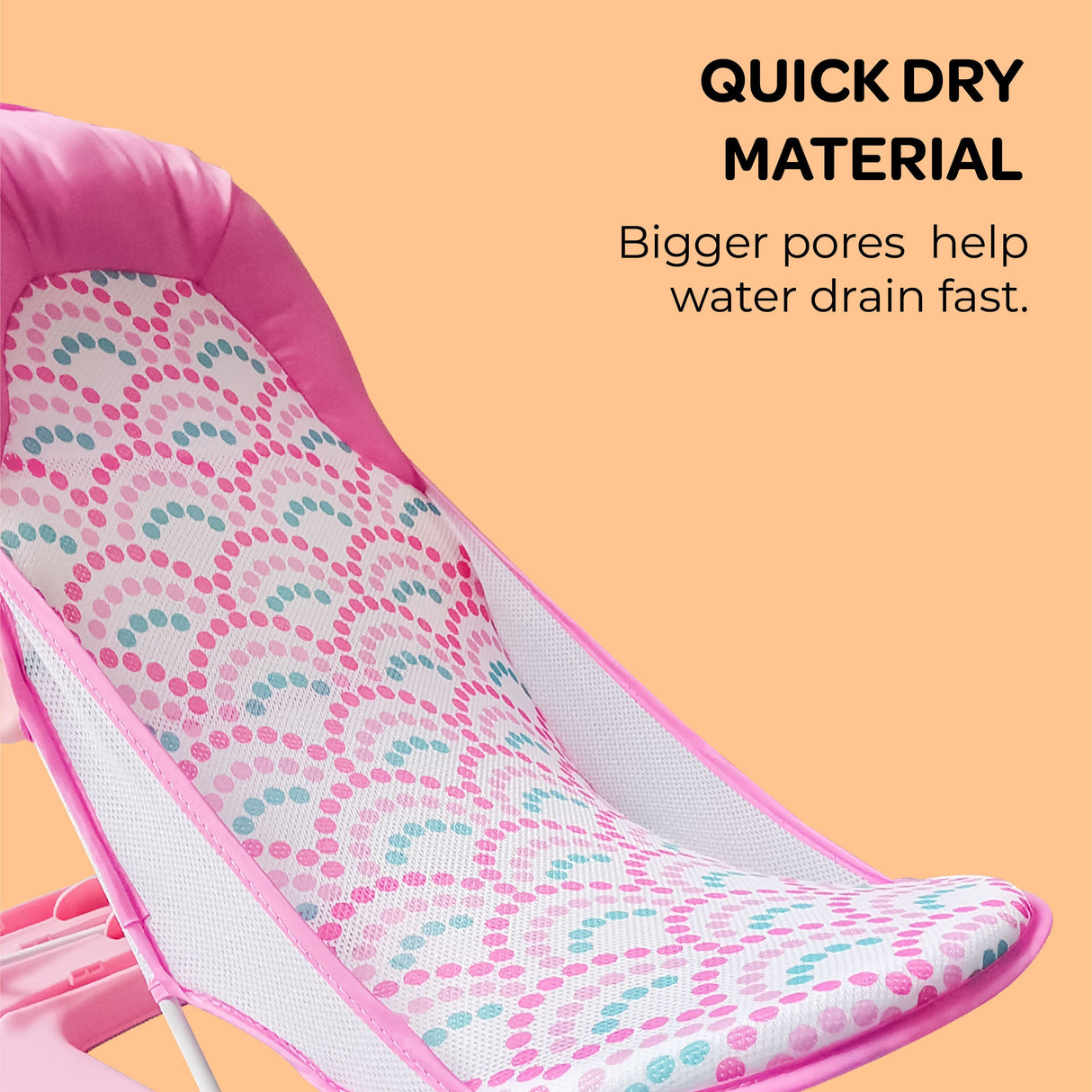 Moon™ Bath Rose - Foldable Baby Bath Seat - Adjustable Reclining Positions - Non-Slip Soft Mesh