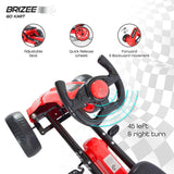 Moon™ Brizee Go-Kart - Pedal Go-Kart - Red - Adjustable Seat and Steering - Forward and Backward Movement