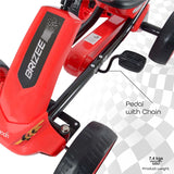 Moon™ Brizee Go-Kart - Pedal Go-Kart - Red - Adjustable Seat and Steering - Forward and Backward Movement