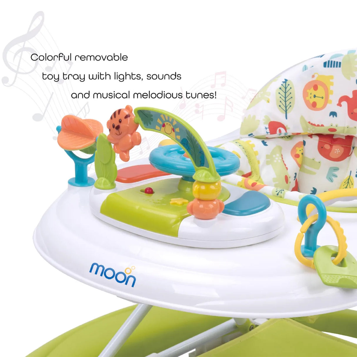 MOON™ Cruise 4-in-1 Walker - Walking Trainer - Adjustable - Incl. Music Box and Spring Base - Green