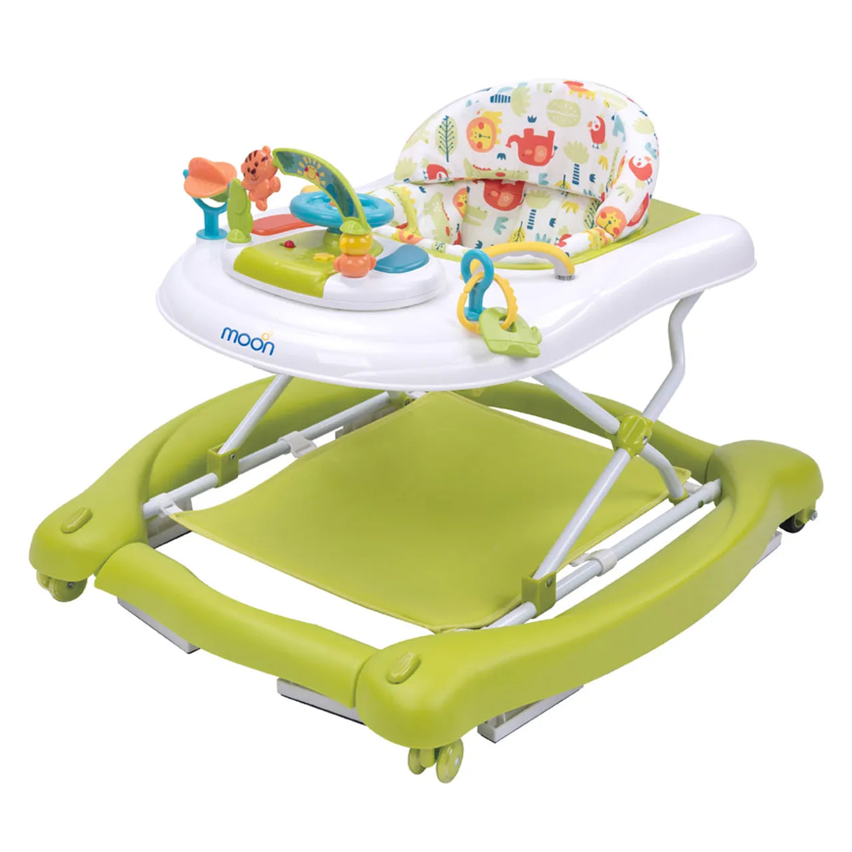 MOON™ Cruise 4-in-1 Walker - Walking Trainer - Adjustable - Incl. Music Box and Spring Base - Green