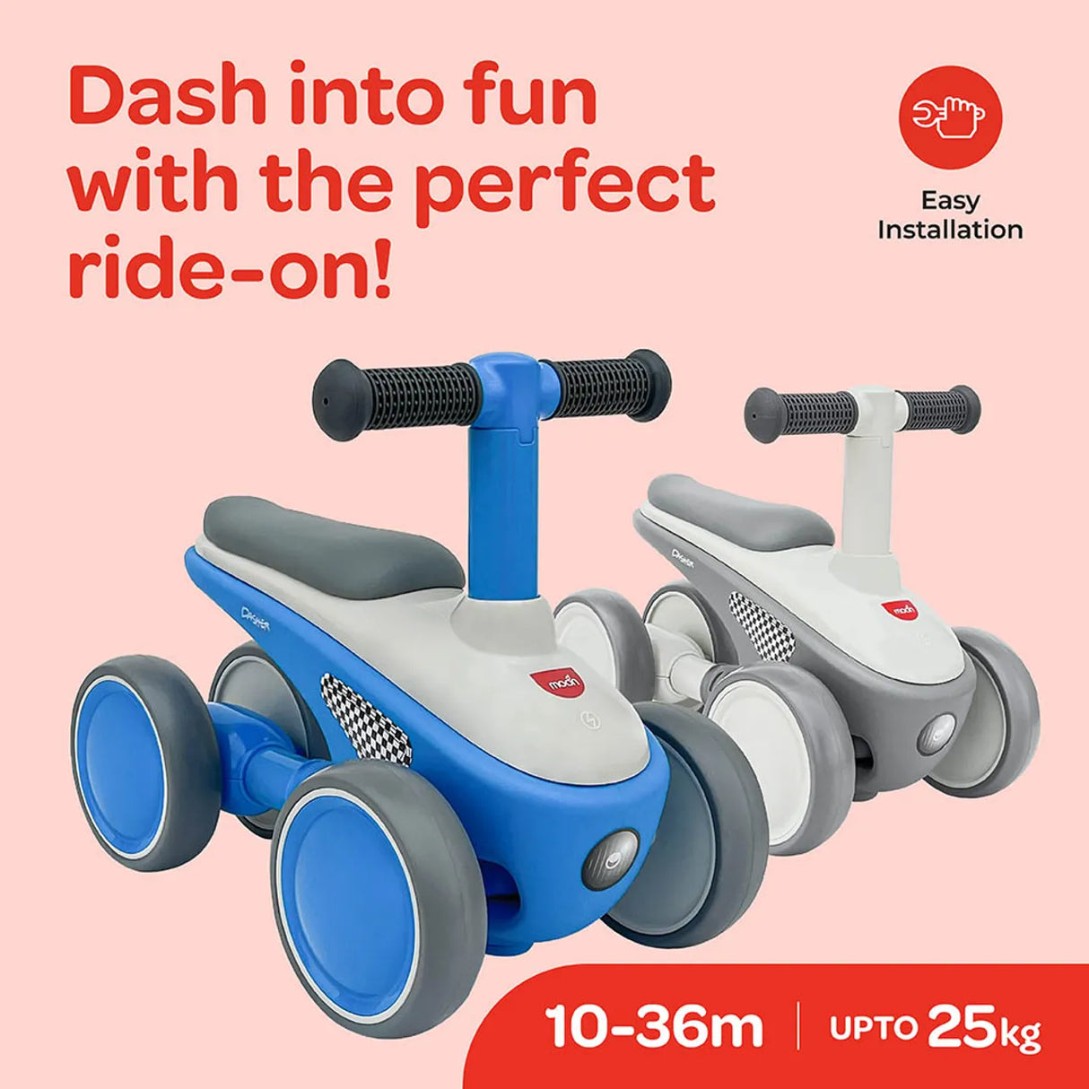 Moon™ Dasher Kinder-Laufrad – Laufrad – Verstellbarer Lenker und Sattel – Leichter Rahmen – Blau