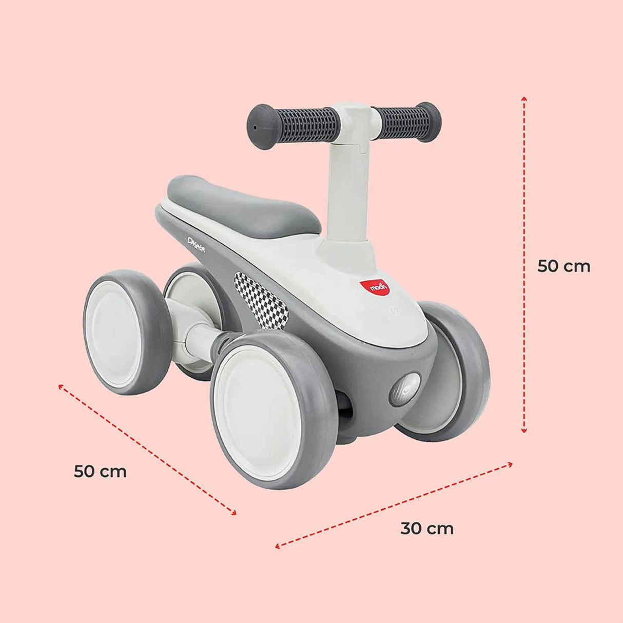 Moon™ Dasher Kinder-Laufrad – Laufrad – Verstellbarer Lenker und Sattel – Leichter Rahmen – Grau