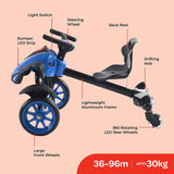 Moon™ Drifter - Drift Bike - 4-Wheels - LED Lighting - Comfortable Seat - Blue