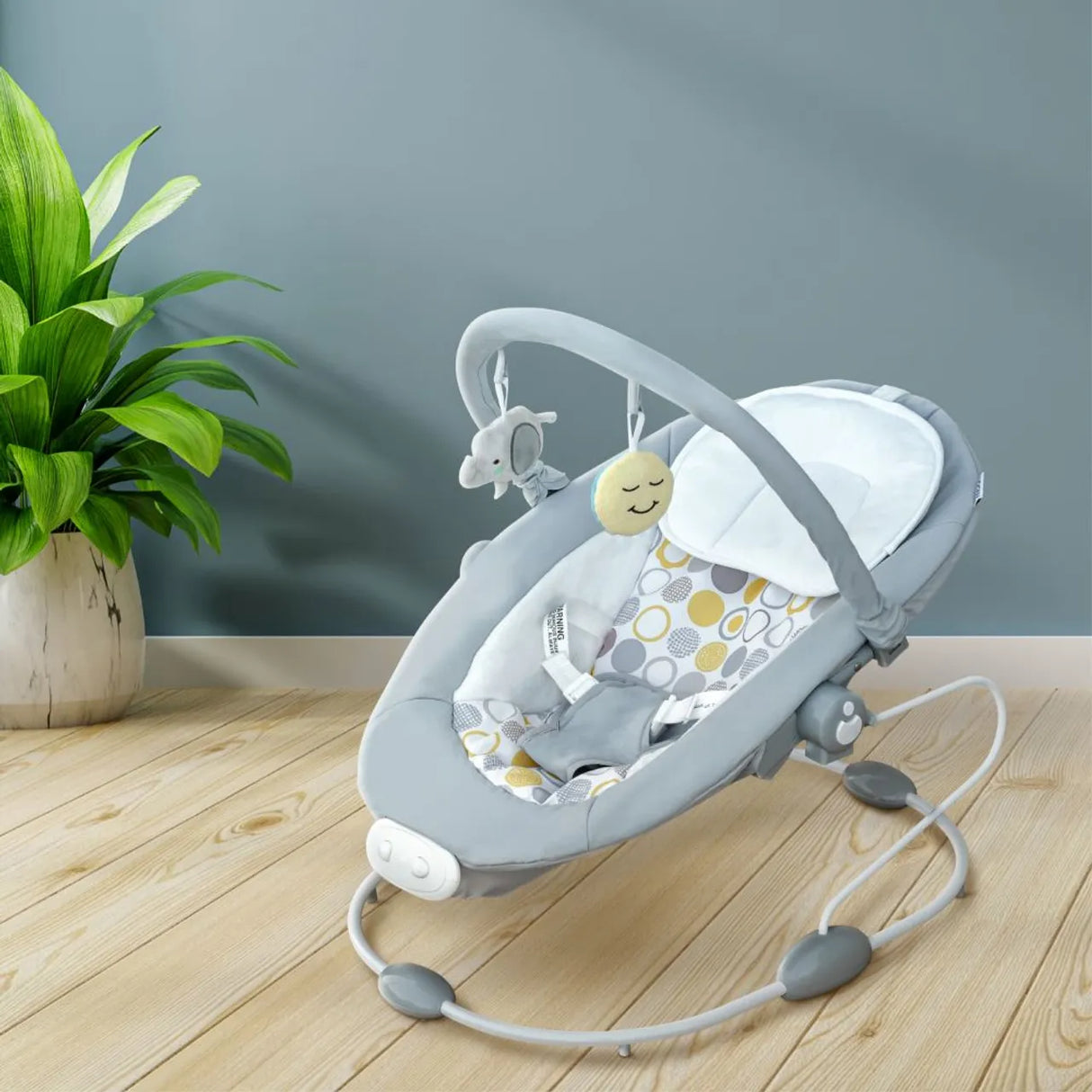 Moon™ Hopper Babywippe - Babyschaukel - Einstellbare Positionen - Spielbogen - Grau