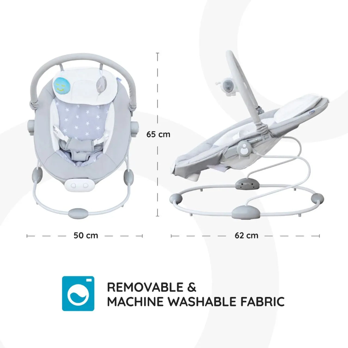 Moon™ Hopper Baby Bouncer - Babyschommel - Verstelbare Posities - Speelboog - Grijs Ster