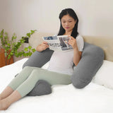 Moon™ Organic XXL Multi Position Pregnancy Pillow - Body Pillow and Nursing Pillow - Grey