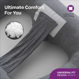 Moon™ Organic XXL Multi Position Pregnancy Pillow - Body Pillow and Nursing Pillow - Grey