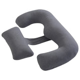 Moon™ Organic XXL Multi Position Pregnancy Pillow - Body Pillow and Nursing Pillow - Grey