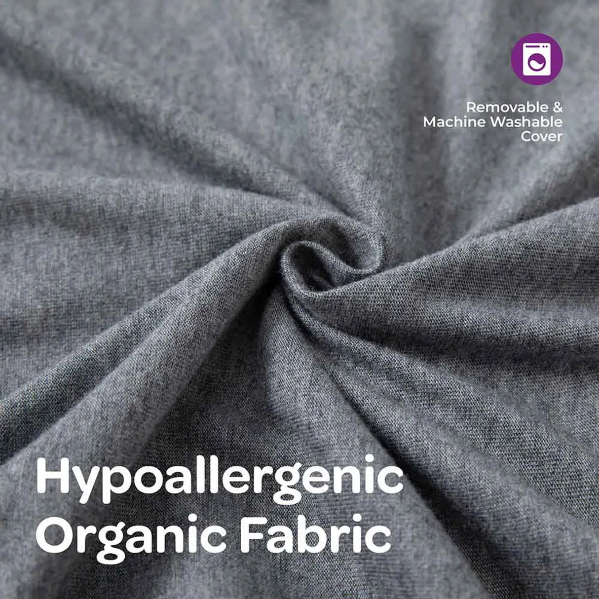 Moon™ Organic XXL J-förmiges Schwangerschaftskissen - Körperkissen und Stillkissen - Grau