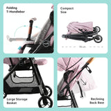 MOON™ Revo 360 Cabin Buggy - Wandelwagen - Compact en 360° Draaibaar - Roze