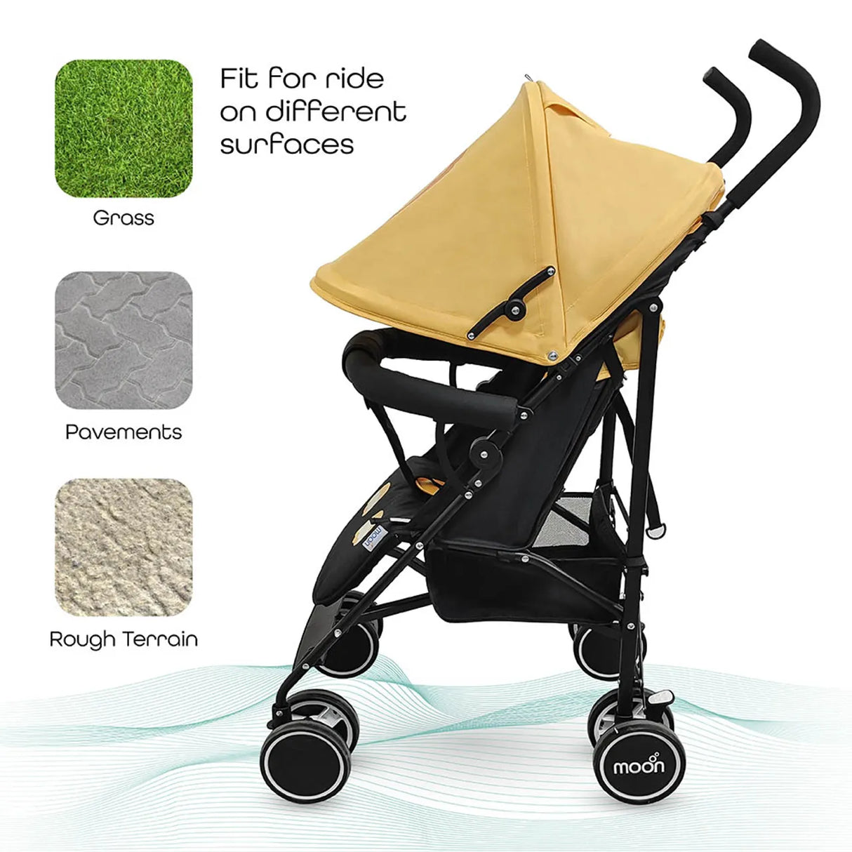 The Moon Brand™ Safari Ultraleichter Kinderwagen – Buggy – Automatisches Zusammenklappen – Löwe