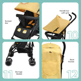 The Moon Brand™ Safari Ultraleichter Kinderwagen – Buggy – Automatisches Zusammenklappen – Löwe