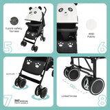 The Moon Brand™ Safari Ultraleichter Kinderwagen – Buggy – Automatisches Zusammenklappen – Panda
