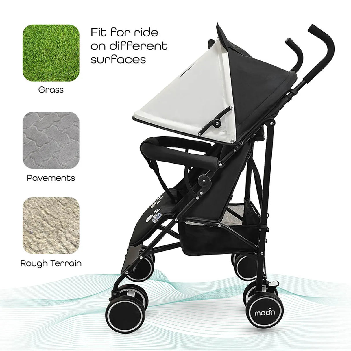 The Moon Brand™ Safari Ultraleichter Kinderwagen – Buggy – Automatisches Zusammenklappen – Panda