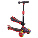 Moon™ Xplora Step Met Zitting en LED-Verlichte Wielen - Verstelbaar en Opvouwbaar -Rood