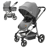 The Moon Brand™ Pro 2-in-1-Kinderwagen – Duo-Kinderwagen und Babywanne – Dunkelgrau
